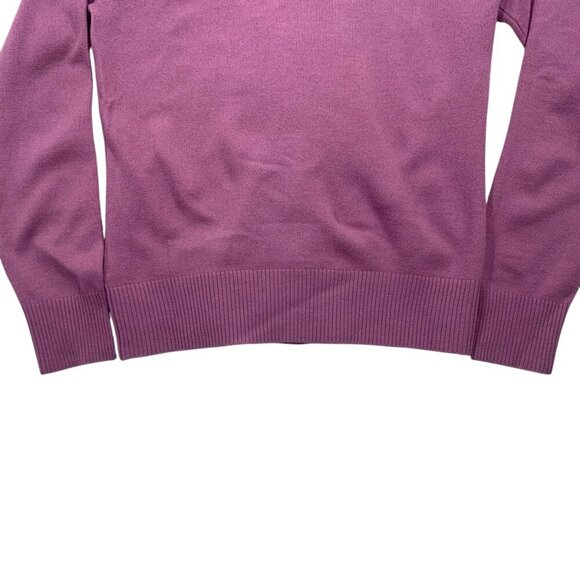 PEAK PERFORMANCE women pink golf v-neck 100% Lambswool Pullover Sweater Size L - Picture 16 of 16